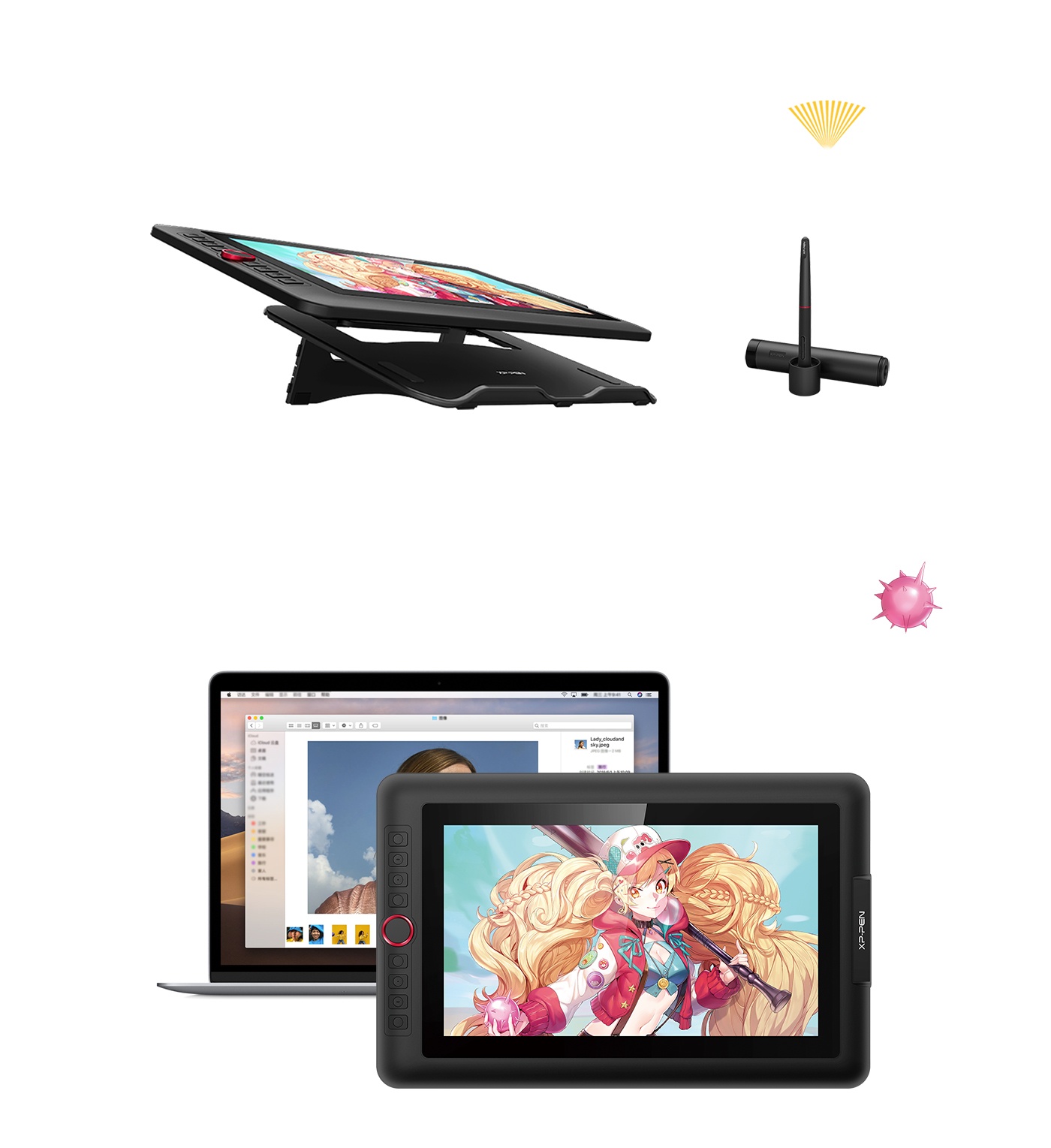 XPPen Artist13.3 Pro drawing tablet screen size 13.3 inch comparable to the laptop notebook